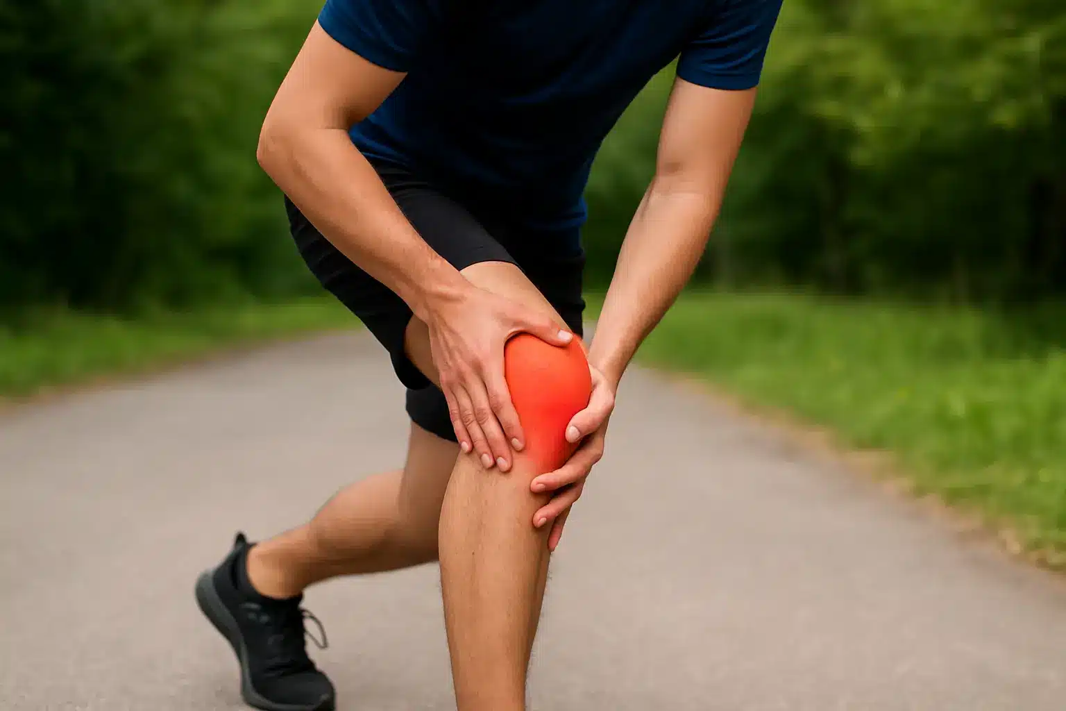 Persona con lesión en la rodilla